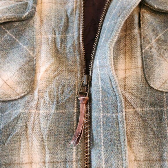 Vtg 70s? McGregor Green Plaid Wool Blend Quilt Lined Jacket Retro Coat Workwear - Picture 10 of 10